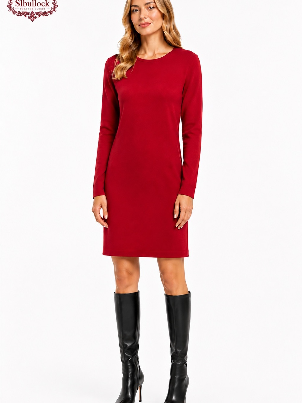 R4 Rodier Paris Vintage Red Wool Blend Knit Dress Made in France